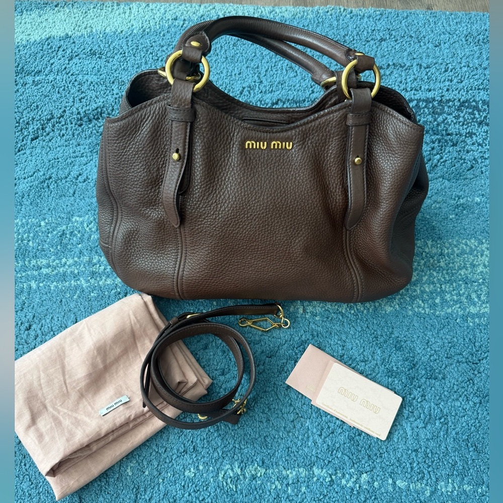 Miu Miu Brown Leather Shoulder Bag